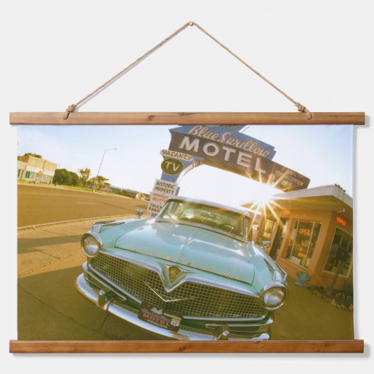Tapisserie Suspendue Fameux motel Blue Swallow sur la route 66 (Devant)