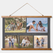 Tapisserie Suspendue Famille 5 Photo Collage Simple Moderne (Devant)