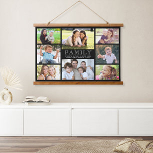Tapisserie Suspendue Famille 8 Photo Collage noir