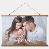 Tapisserie Suspendue Family Photo Love script Overlay Custom (Devant)