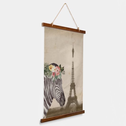 Tapisserie Suspendue Fancy Zebra & Tour Eiffel (Angulaire)