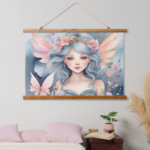 Tapisserie Suspendue Fée magique Floral AI Artwork Aquarelle