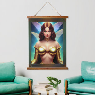 Tapisserie Suspendue Fée spatiale de l'âge d'or par Xzendor7