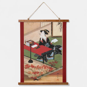Tapisserie Suspendue Femme écrivant une lettre, Shunsho