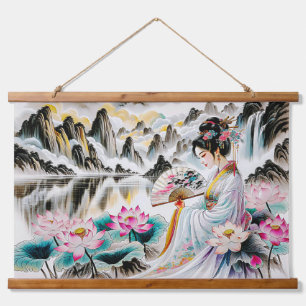 Tapisserie Suspendue Femme Geishas Japonaises Florales