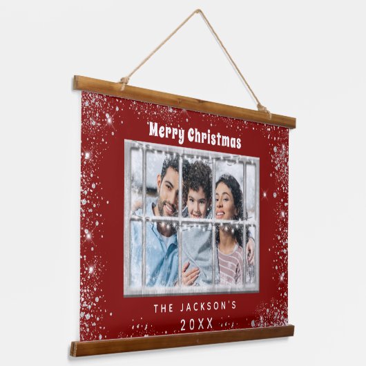 Tapisserie Suspendue fenêtre photo de la parties scintillant en argent (Angulaire)