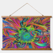 Tapisserie Suspendue Festif Psychédélique Coloré Dahlia Pétales Fleurs (Devant)