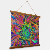 Tapisserie Suspendue Festif Psychédélique Coloré Dahlia Pétales Fleurs (Angulaire)