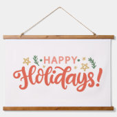 Tapisserie Suspendue Festive Happy Holidays Design (Devant)
