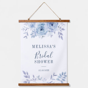 Tapisserie Suspendue Fête de mariage fleurie bleu poussiéreux lilas