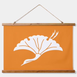 Tapisserie Suspendue feuille de ginkgo en forme de grue