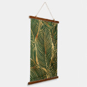 Tapisserie Suspendue Feuille d'or Forêt verte Élégant Motif (Angulaire)