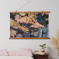 Feuilles d'automne colorées et bambou