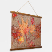 Tapisserie Suspendue Feuilles rouges avec Raindrops (Angulaire)