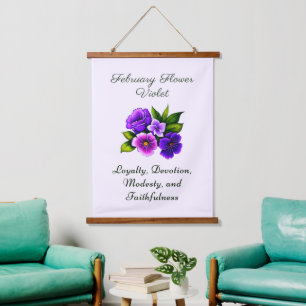 Tapisserie Suspendue Février Mois de naissance Violet Fleur Delicet Flo
