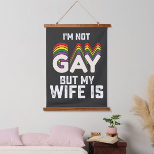 Tapisserie Suspendue Fierté LGBT Je ne suis pas gay mais ma femme l'est