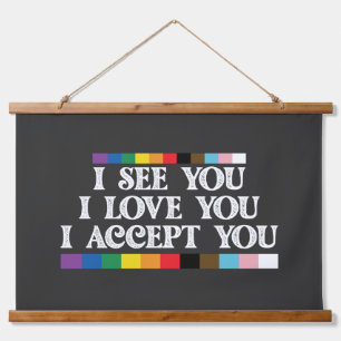 Tapisserie Suspendue Fierté LGBT Je vois l'amour vous accepter Soutenir