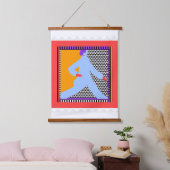 Tapisserie Suspendue Figure De Flèche En Bleu (Chambre à coucher)