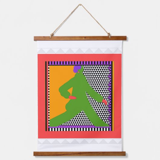 Tapisserie Suspendue Figure De Flèche En Vert (Recto)