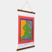 Tapisserie Suspendue Figure De Flèche En Vert (Angulaire)