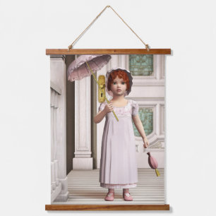 Tapisserie Suspendue Fille Vintage - Douce Art Rétro de Style Victorien