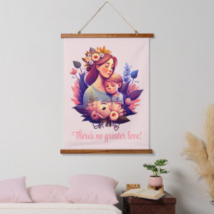 Tapisserie Suspendue Fils et mère heureux Fête des mères