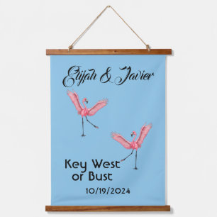 Tapisserie Suspendue Flamant rose Key West ou Bust Gay Destination Mari