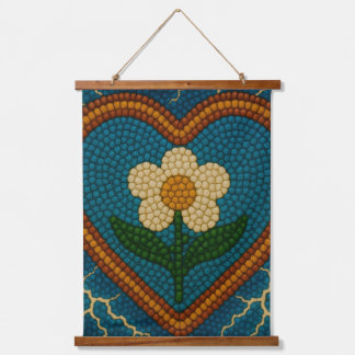 Tapisserie Suspendue Fleur avec perles et tonneaux