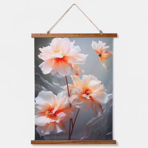 Tapisserie Suspendue Fleur de Brume Élégante et Abstraite aux Teintes R