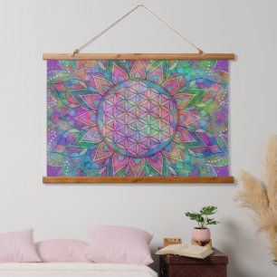 Tapisserie Suspendue Fleur de la vie - Indien Mandala 7c