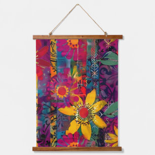 Tapisserie Suspendue Fleur d'explosion de graffiti vif Urban Bloom Affi
