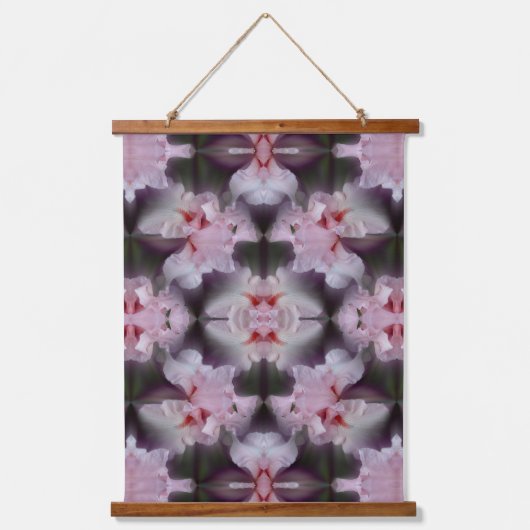 Tapisserie Suspendue Fleur d'Iris rose Abstraite (Recto)