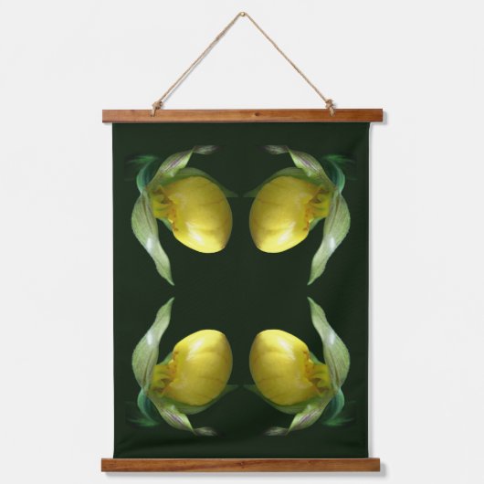 Tapisserie Suspendue Fleur d'orchidée de chèvre jaune sauvage Abstraite (Recto)