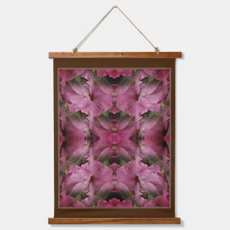 Tapisserie Suspendue Fleur Hibiscus rose Multiplié Vintage Abstrait