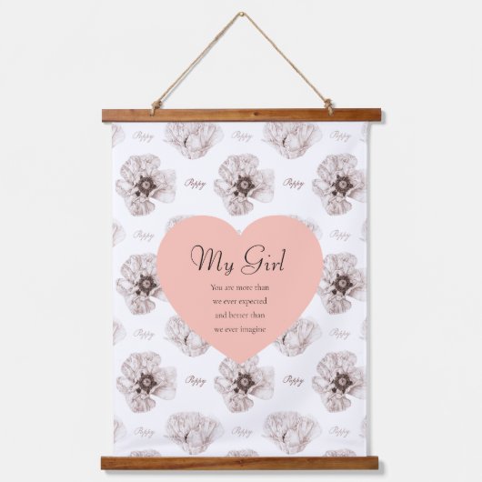 Tapisserie Suspendue Fleur illustrée de pavot (Recto)