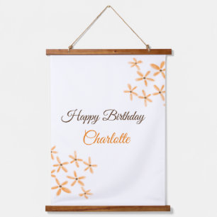 Tapisserie Suspendue Fleur orange brune heureux anniversaire ajouter no