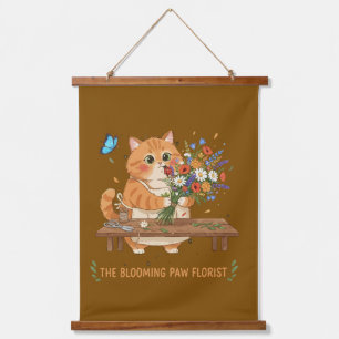Tapisserie Suspendue Fleuriste Chat Mignon La Patte en Fleur Fantaisi