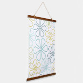Tapisserie Suspendue Fleurs Abstraites Teals Lime jaune Blanc (Angulaire)
