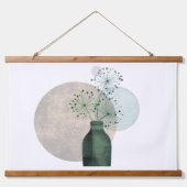 Tapisserie Suspendue Fleurs Boho Zen Dandelion Sur Cercles Bleus Rose (Recto 2)