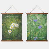 Tapisserie Suspendue Fleurs chamomiles et chicorées sur la prairie vert (Double)