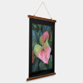 Tapisserie Suspendue Fleurs d'anthurium rose avec bordure noire (Angulaire)