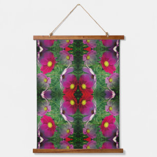 Tapisserie Suspendue Fleurs de Cosmos Motif Nature Abstrait