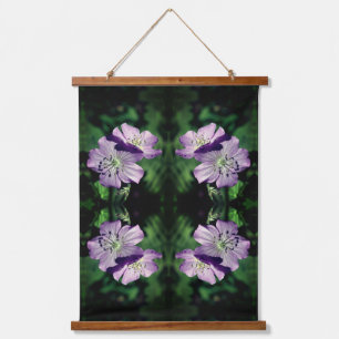 Tapisserie Suspendue Fleurs de géranium violet Abstraites