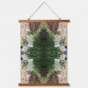 Tapisserie Suspendue Fleurs de jonquilles blanches par Brook Abstrait