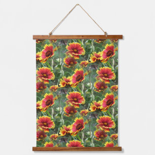 Tapisserie Suspendue Fleurs de marguerite colorées motif nature