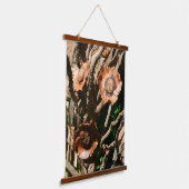 Tapisserie Suspendue Fleurs de noix de coco séchées rustiques (Angulaire)