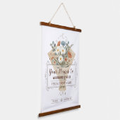 Tapisserie Suspendue Fleurs de page de roman vintage sur mesure (Angulaire)