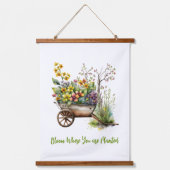 Tapisserie Suspendue Fleurs de Pêche Rose Jaune Roue Barils (Recto 2)