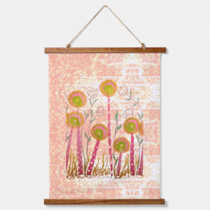 Tapisserie Suspendue Fleurs de Sucette Rose en Fleur
