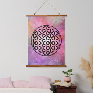 Tapisserie Suspendue FLEURS DE VIE - Symbole de géométrie sacrée plein